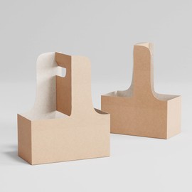 100 2-hole plain cup carriers/paper carrier / 2구 무지 컵캐리어 100개/종이캐리어