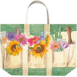 Caspari Garden Large Tote Gift Bags - 4 Gift Bag Included