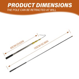 Chicken Catcher Stainless Steel Extension Rod Hook, Extend to 52" Catcher, Retractable Long Chicken, Farm Tool for Safe & Easy Handling of Poultry Duck