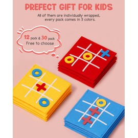 JoyCat Tic Tac Toe Mini Board Game Toy for Kids and Family,Birthday Party Favors,Goody Bag,Fun Indoor Game Night Activity,Gifts for Students,Easy to Store(Bulk Pack of 12)