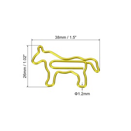 sourcing map Paper Clamp Horse Animal Shaped Cute Decorative Fun Clips Bookmark with Box 1.5 Inch Gold Tone for Organising Office Home Pack of 20
