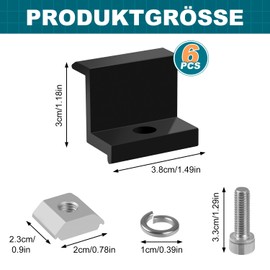 KIKIGOAL Central Clamp 30 mm Black, 6 Pieces Solar Panel Mounting End Clamp Kit, Solar End Clamp Adjustable Solar Panel for PV Solar Panel Mounting on the Roof, Z-Bracket Solar Panel Mounting Bracket