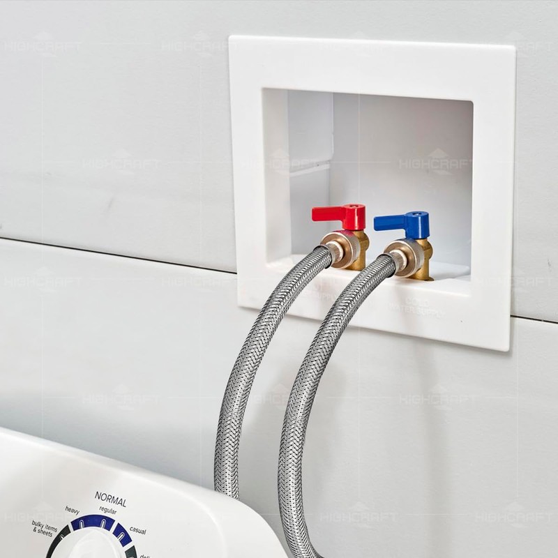 FlexCraft 25712PR-2 Stainless Steel Washing Machine Hose Connector Burst Proof,