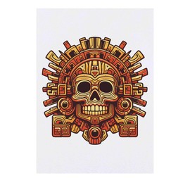 'Aztec Skull' Temporary Tattoo - Water Resistant, Skin-Safe, Non-Toxic Transfer (TO00077335)