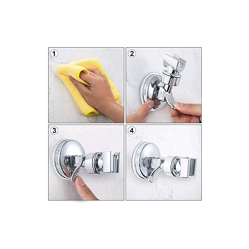 Shower Head Holder Suction Cup Handheld Showerhead Bracket Adjustable Height