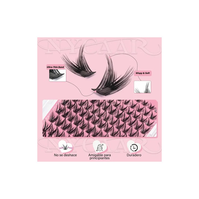 Kit Pestañas Naturales Wispy Nycaar Con Pegamento Diy