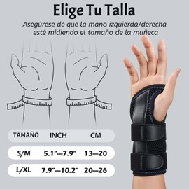 JIUS@FF Muñequera De Soporte, Muñequera Ajustable con 3 Soportes, Soporte Ligero Y Transpirable, Muñequera para Hombres Y Mujeres (Izquierda-S/M(13-20cm))