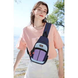 DORRISO Fashion Women's Chest Bag Men's Backpack Unisex Shoulder Bag Travel Shoulder Bag Lightweight Casual Holiday Hiking Portable Shoulder Bags Durable Small Messenger Bags, blue, shoulder bags