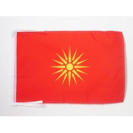 AZ FLAG Macedonia Old Flag 18'' x 12'' Cords - Former Macedonian Small Flags 30 x 45cm - Banner 18x12 in