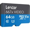Lexar LSDMI64GVBNA667A Professional 667X Video 64GB MicroSDXC UHS-I Card