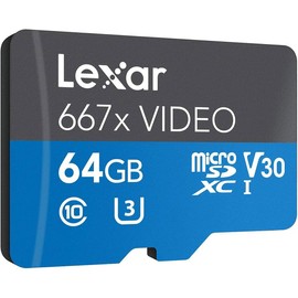 Lexar LSDMI64GVBNA667A Professional 667X Video 64GB MicroSDXC UHS-I Card