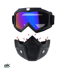 Paintball Mask Anti Fog,Tactical Full Face Mask Ski Mask Goggles Detachable Adjustable,Motorcycle Riding Face Protection