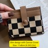 TURBOOST Cute Slim Card Holder Canvas Front Pocket Checkered Wallet,