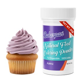 Bakerpan Purple Oil-Based Dye-Free Food Coloring Powder for Baking - 30g - Plant-Based, Natural Coloring for Buttercream Frosting, Chocolate, Candy Color, Icing, Cakes