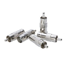 Conector recto BNC hembra a conector RCA macho para cámara de seguridad CCTV – Elige un paquete de 10/20/30/50/100 unidades (10)