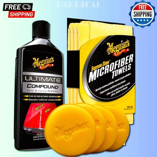 Meguiar's Ultimate Compound, Includes Supreme Shine 4" Foam, Bundle, 16