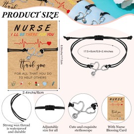 Sasylvia 24 Sets Nurse Graduation Gifts 2025 Nurse Bracelet with Card Appreciation Gifts for Women Practitioner