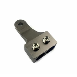 SUPROJDM Dual Input 1/0 Oversized 0 Gauge Alternator Distribution Block, 8mm Mounting Hole, Made from 6061 Aluminum, Nickel Plated, Black, Panel Mount, 2 Contacts, 2 Poles, Screw Connector