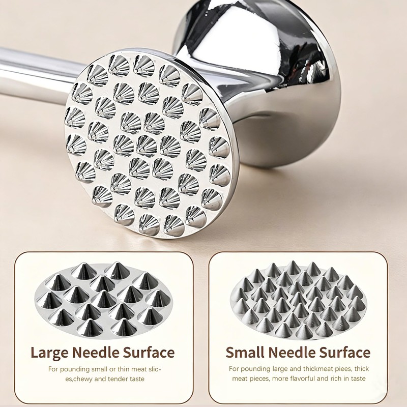 8.6-Inch Double-Sided Stainless Steel Manual Tender Meat Hammer