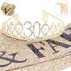 30th Birthday Sash, Gold Happy Birthday Girl Sash and Crown