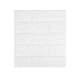 3D Foam Brick Wall Panels, Self-Adhesive, Waterproof, 10 Pack, White (White)