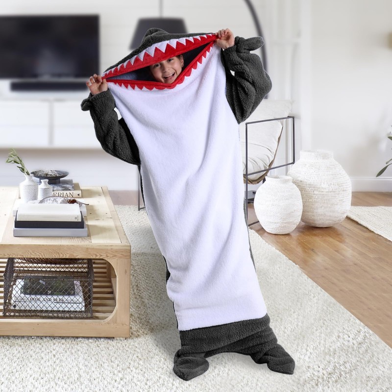 ZLHETWT Shark Blanket, Shark Blanket Hoodie, Shark Onesie Blanket, Comfortable