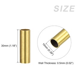 METALLIXITY Brass Pipe Brass Tube 10mm OD x 0.5mm T x 30mm L 10pcs Craft Tube for Home Decoration DIY Handicraft