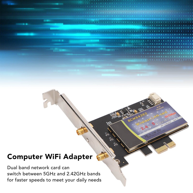 PCI E Network Card BCM94360 1200Mbps PCB Material Computer WiFi