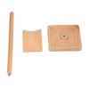 Wooden Headphone Holder Beech Headset Stand Desktop Display Shelf for