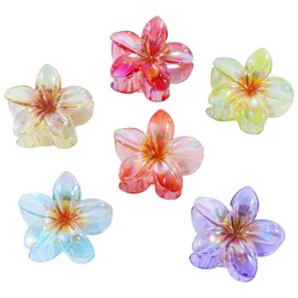 OWill 6 Pcs Flower Hair Clip, Nonslip Flower Claw Clips, Strong Hold Claw Clip for Thick Hair,Hair Claw Clips for Women and Girls