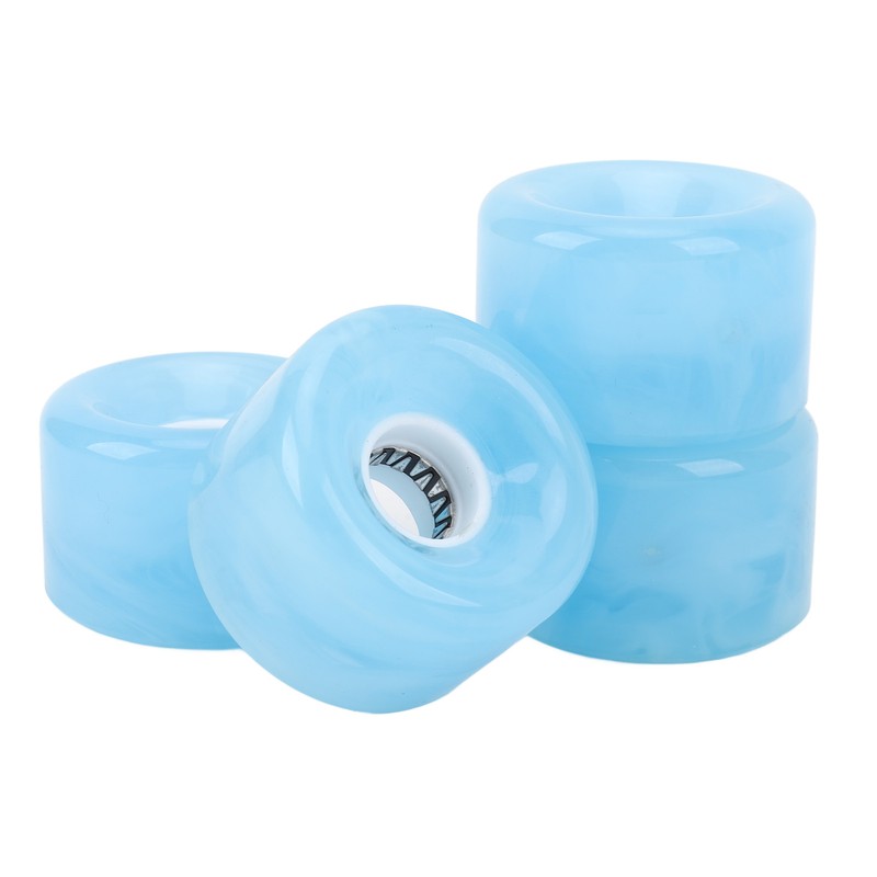 4Pcs Skateboard Wheel Set Replacement 78A Hardness PU Translucent Flashing