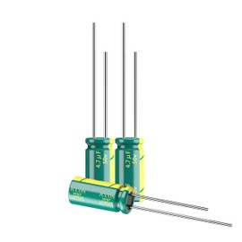 JCCON 10-Pack 50V 4.7uF Premium Quality Low ESR Electrolytic Capacitors 5x11mm (0.2x0.43in), 50Volt 4.7MFD High-Frequency Caps with Superior Performance