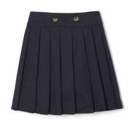 French Toast Girls' Front Button Pleated Scooter, Navy, 7,Big Girls
