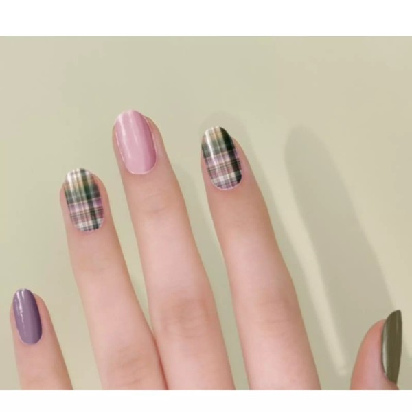 Next generation Plaid multi color wraps real nail polish strips