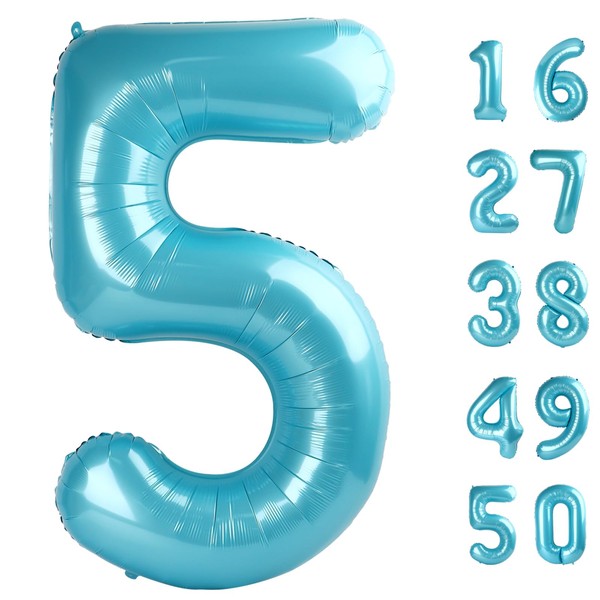 40 Inch Number 5 Balloon Jumbo Dark Blue Digit Foil