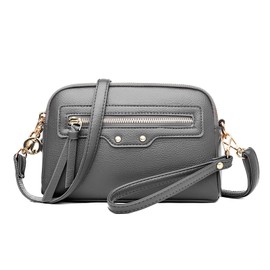 LassZone Crossbody Bag for Women Vegan Leather Cross Body Phone Purse Ladies Small Shoulder Handbags Multi Pocket Clutch Wallet with Wristlet Adjustable Strap