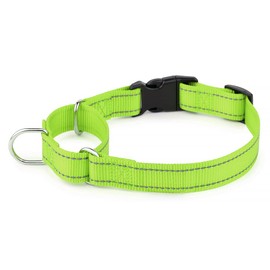 Plutus Pet Reflective Martingale Collar with Buckle - Durable and Adjustable Training Collar for No Pulling, Dog Choker Collar for Small Medium Large Dogs, Bright Green, M