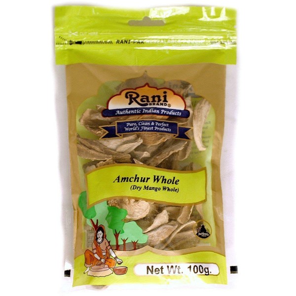 Rani Amchur (Mango) Dried Whole Slices Spice 3.5oz (100gm) ~ All Natural, Indian Origin | No Color | Gluten Friendly | Vegan | NON-GMO | No Salt or fillers