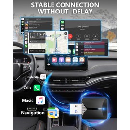 Wireless CarPlay Adapter-Android Auto Adapter 2-in-1, Wireless 5.4 and Wi-Fi 6GHz Plug & Play, Mini Size with Extension Cable USB & USB-C/Type-C, Play Stable Connection and No Delay