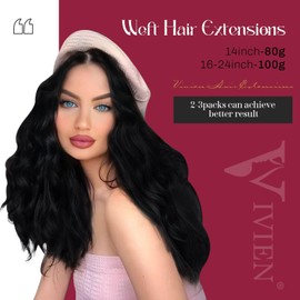 Jet Black Sew in Hair Extensions Real Human Hair 18 Inch #1 Black Weft Human Hair Extensions Sew in Silky Bundles Remy Human Hair 100 Grams/pack