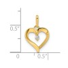 14K Yellow Gold CZ Heart Pendant YC1512
