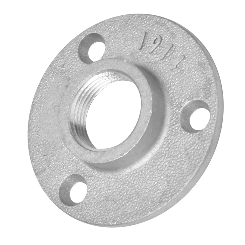10PCS DN20 3-Holes Flange Base Pipe Fittings Aluminum Alloy Threaded