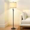 Adjustable Height Floor Lamp for Living Room, Black Standing Lamp,