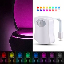 The Original LED Toilet Lights Motion Detection, Motion Sensor Activated 8 Color Changing Inside Toilet Bowl Night Light for Bathroom, Perfect Decorating Gift for Men Dad Kids, Toddlers Potty Training
