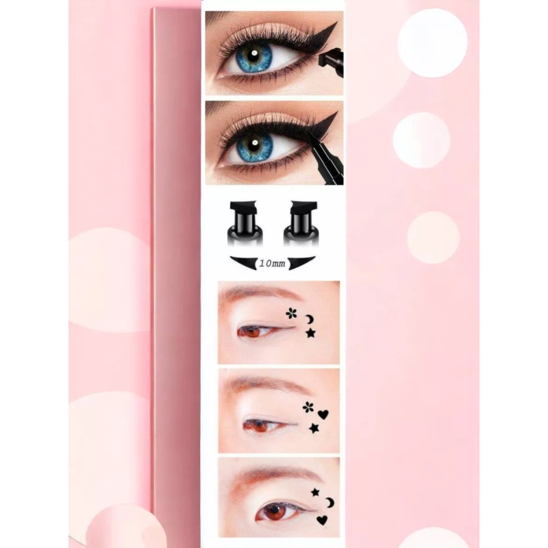 36H 1 Pieza Delineador 2 En 1 Sello Figuras Negro