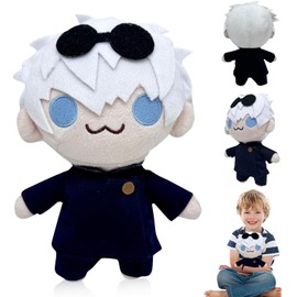 Gojo Satoru Plush Toy, 22 cm Gojo and Geto Plush, Jujutsu Kaisen Plush Toy, Gojo and Jujutsu Plush Kaisen Plush Toy, Jujutsu Kaisen Plush Toy, Gojo Plush Doll Toy, for Boys and Girls