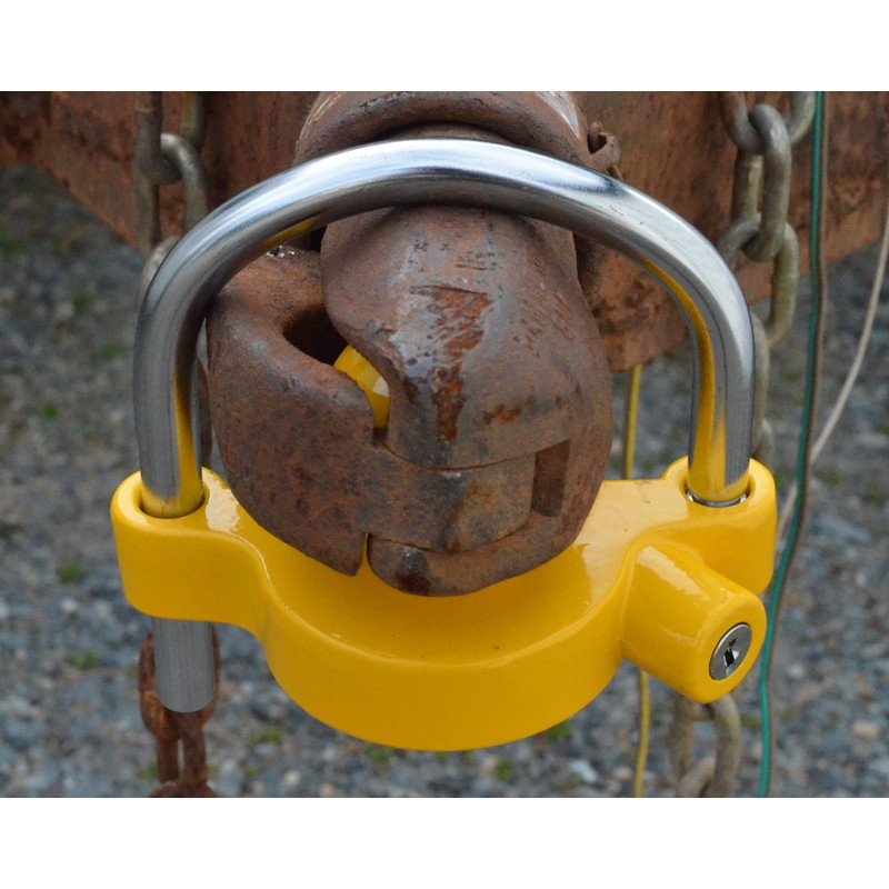 GoTow GT-10002 Yellow Universal Coupler Trailer Hitch Security Lock Fits