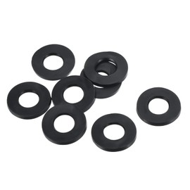 TOP-VIGOR 8Pcs Rubber Flat Washers, 20mm OD 10mm ID 2mm Thickness Heavy Duty Black Rubber Grommet Vibration Damping Pads Sealing Gasket Washers for Faucet Pipe Water Hose Fastener Bolt