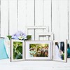 DoDuo Foldable Picture Frame 3 Pictures, Wooden Collage Photo Frame