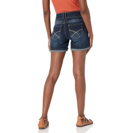 WallFlower Women's Luscious Curvy Denim Shorts Mid-Rise Bling and Belted Insta Stretch Juniors (Standard and Plus), Betsy Midi, 13